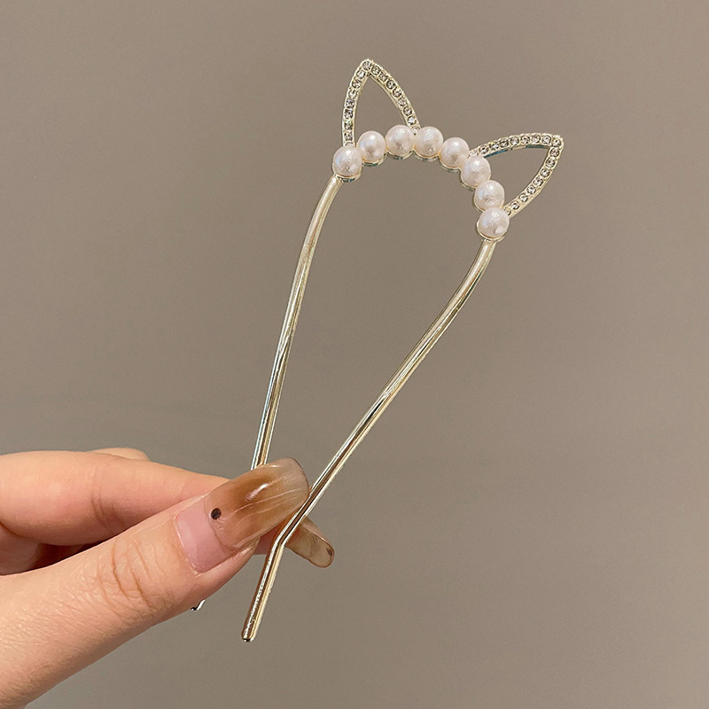 Antiguo estilo u flange pearl clip de cabello de mujer paso a paso mariposa clip de cabello de alta sensación cheongsam adorno de cabello artefacto de cabello