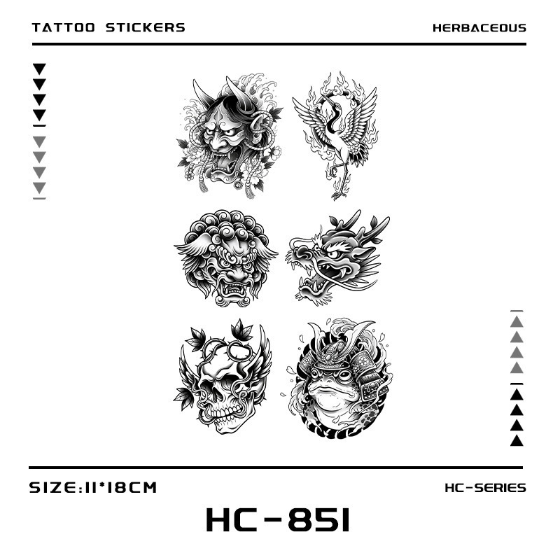 Japanese-Style Hard-Core Ukiyo-E Tattoo Stickers, Temporary Tattoos, Easily Create a Japanese-Style Trendy Hard-Core Stylish Atmosphere Japanese-Style Hard-Core Ukiyo-E Tattoo Stickers, Temporary Tattoos, Easily Create a Japanese-Style Trendy Hard-Core Stylish Atmosphere