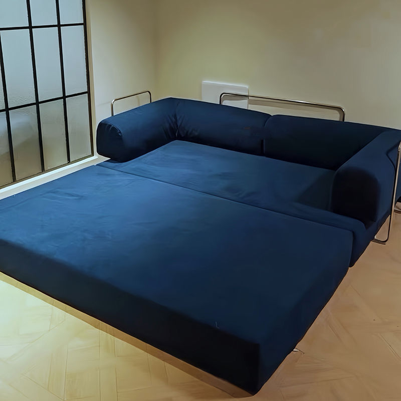 Zhuo Shangqian sofá perezoso sofá antiguo sala de estar compacta doble módulo de tela de doble uso plegable