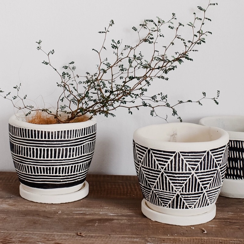 Cement flower pot Nordic style simple home creative pot succulent desktop green plant concrete flower garden