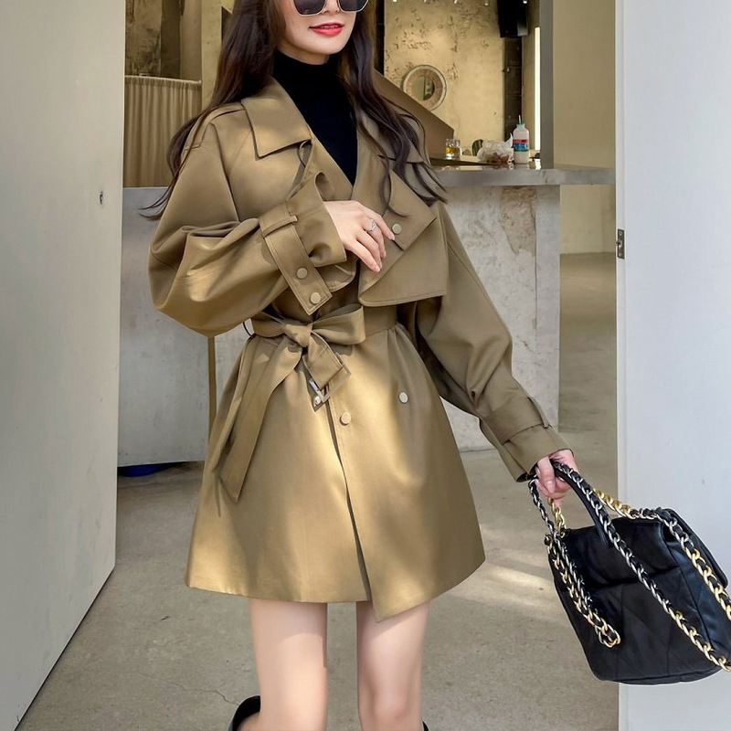 高级感短款风衣外套女小个子2025春秋季新款韩版收腰显瘦流行大衣|undefined