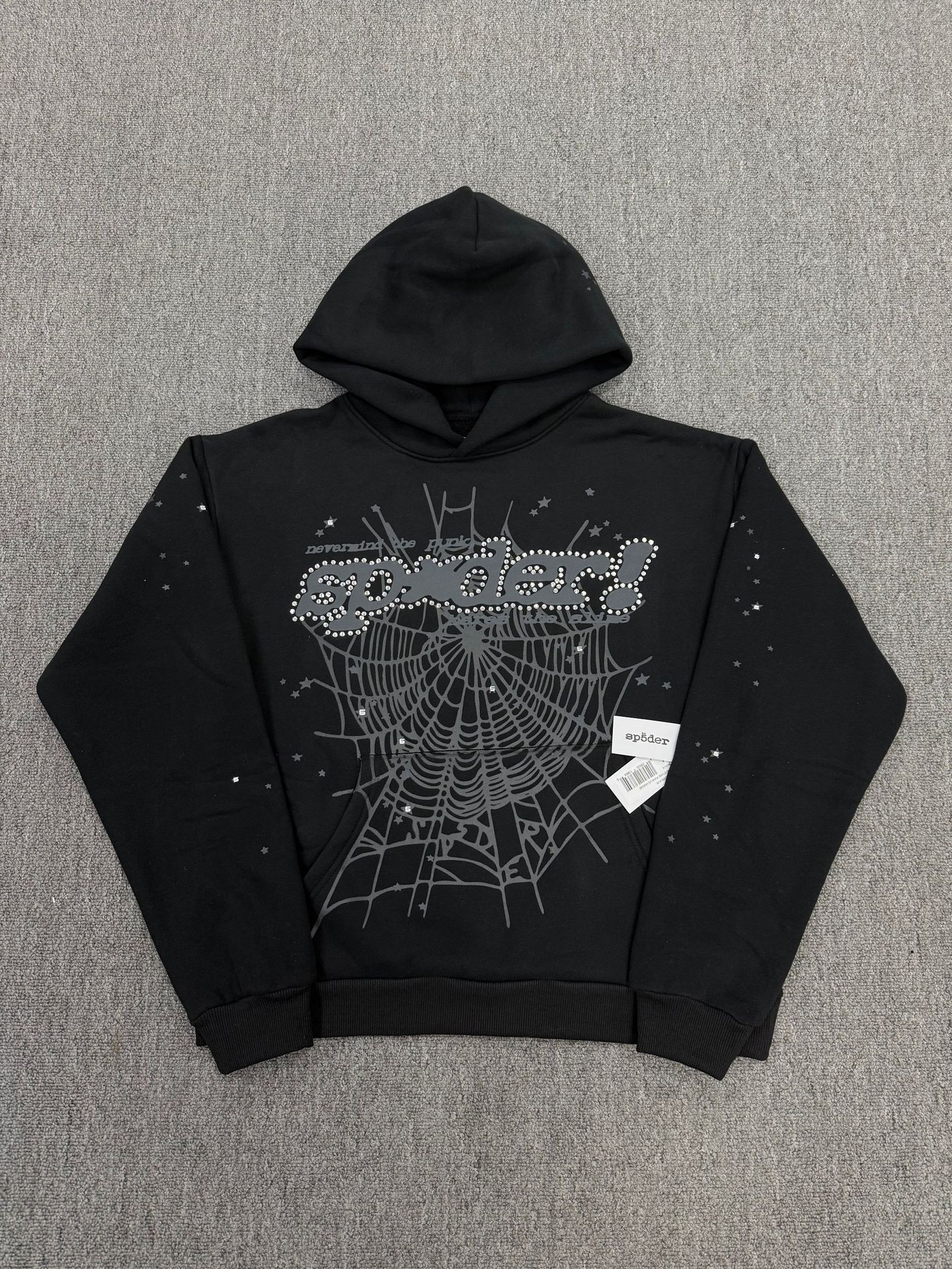 High-quality foreign trade sweatshirt with spider web print, loos