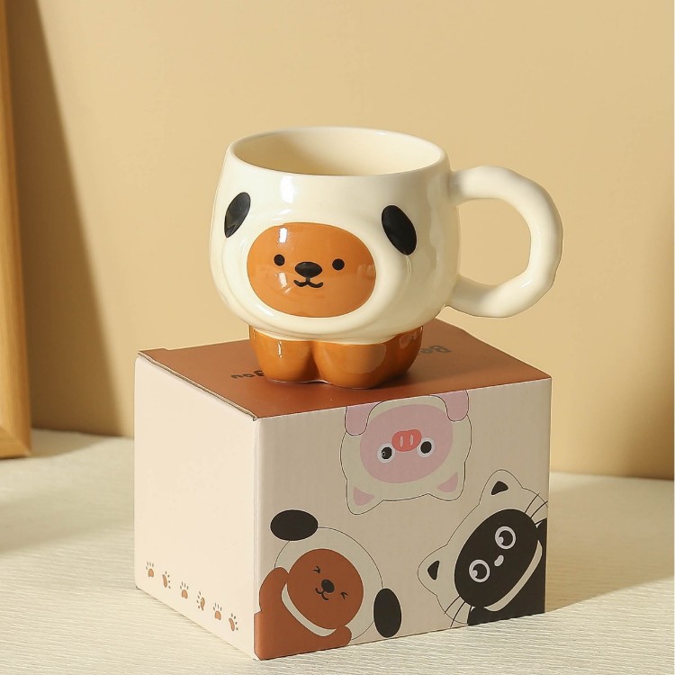 Cute ins de dibujos animados tazas de cerámica creativas tazas de café caseras tazas de cerámica de alto valor para niñas