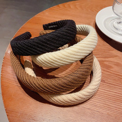 French autumn winter retro corduroy hair tie wide edge social media sponge hair high top hair accessory hair clip for women