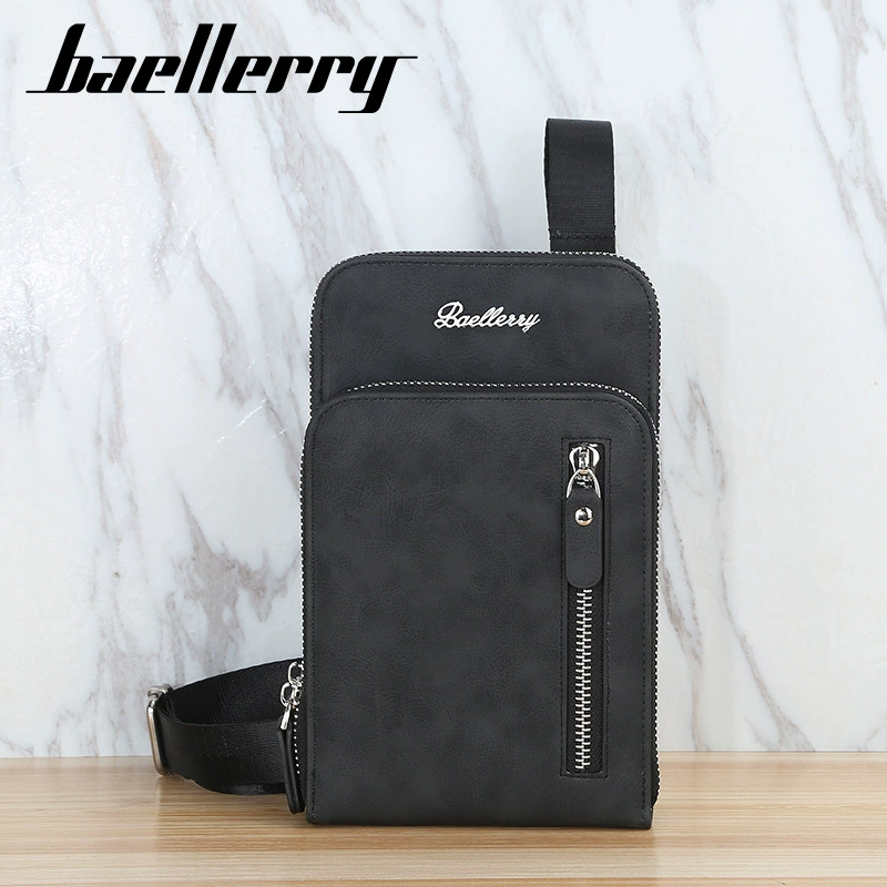 Мужская сумка baellerry через плечо с двумя молниями для телефона