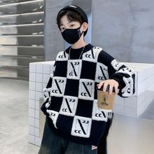 2025春秋款12到15岁男宝大童毛衣帅气时尚潮流休闲针织衫加厚朝流