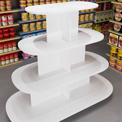 创意中岛展示台展示柜超市零食母婴店超市货架圆形礼品堆头展示架