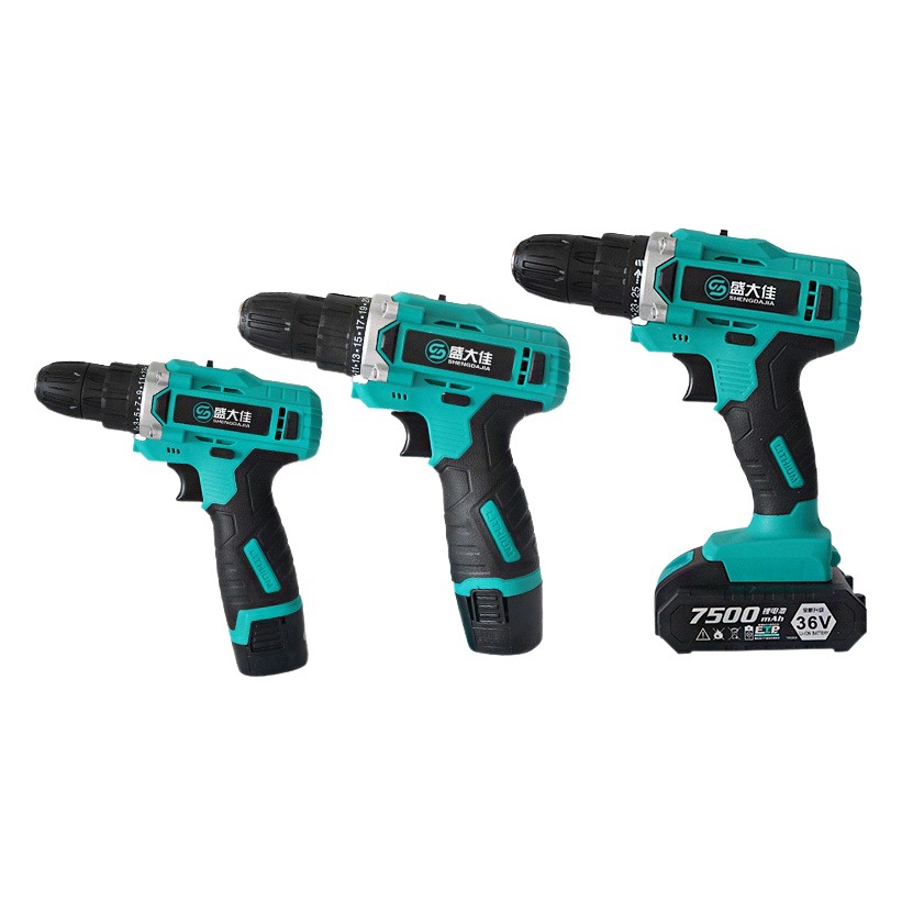 Taladro eléctrico, taladro eléctrico de litio de alta potencia de grado industrial, juego de herramientas eléctricas de dos velocidades, taladro tipo pistola multifuncional