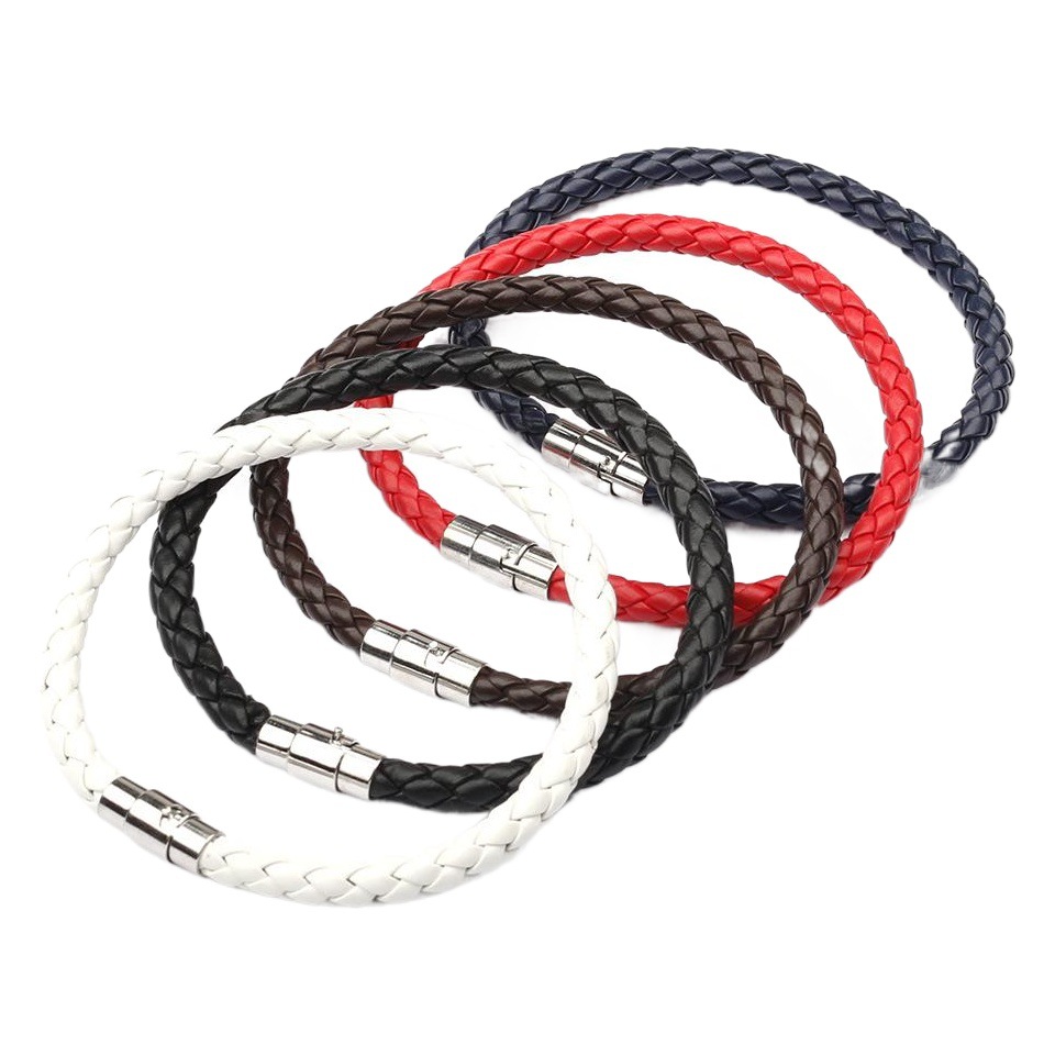 European and American Creative Insurance Magnetic Men's 6 Leather Cord Braided Bracelet Leather Couple Bracelet Cross-Border Accessories