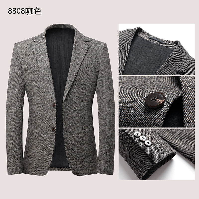 Áo vest nam dáng ôm vừa vặn, tay dài, chất len pha, không cần ủi, giặt máy được — Cà phê Jindian, thanh niên màu xám