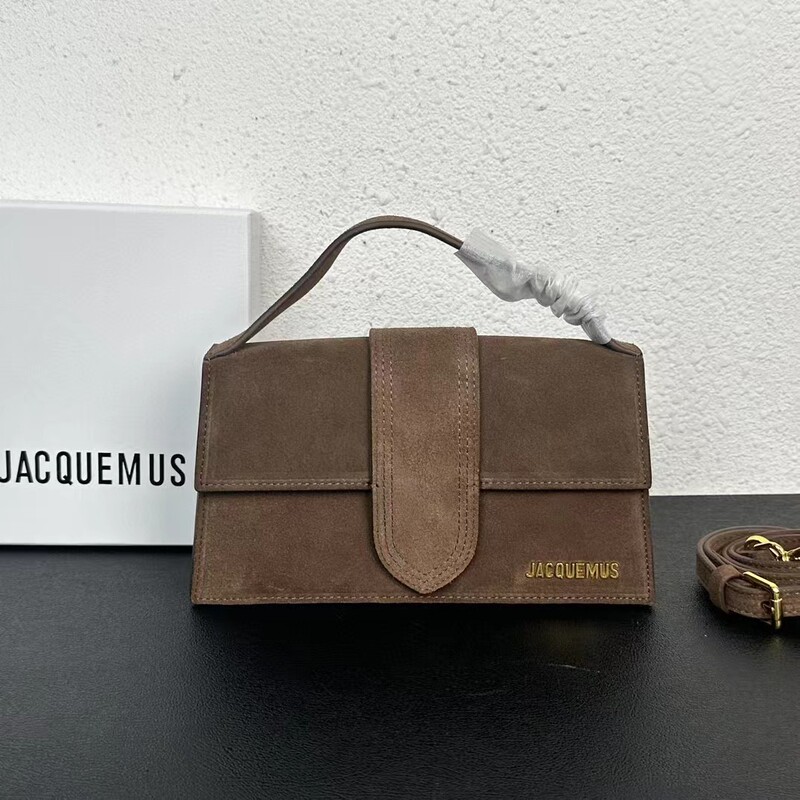 Jacquemus French Niche bamnino Leather High-end Light Luxury Frosted Portable Shoulder Small Square Bag Jacquemus French Niche bamnino Leather High-end Light Luxury Frosted Portable Shoulder Small Square Bag