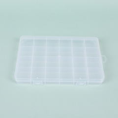 GD03 GD26 small one-piece fixed 24-grid transparent plastic bean jewelry ring wax particle storage box with lid