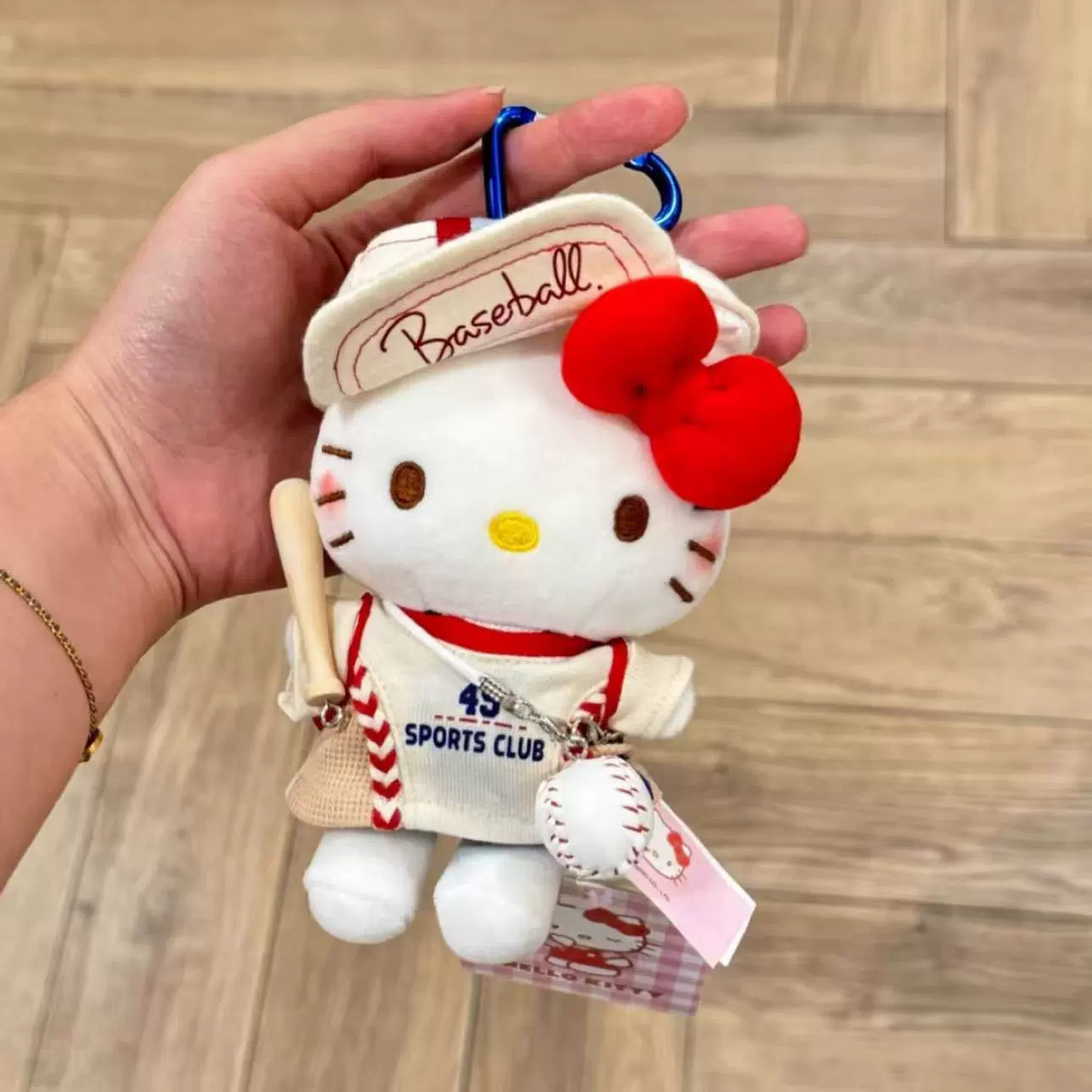 Plush Keychain (Hello Kitty) — Classic Backpack Pendant, Assorted Outfit Styles, 12 cm