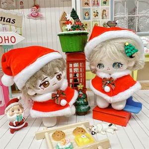 Накидка и шапка с новогодним мотивом для кукол 10–15 см
