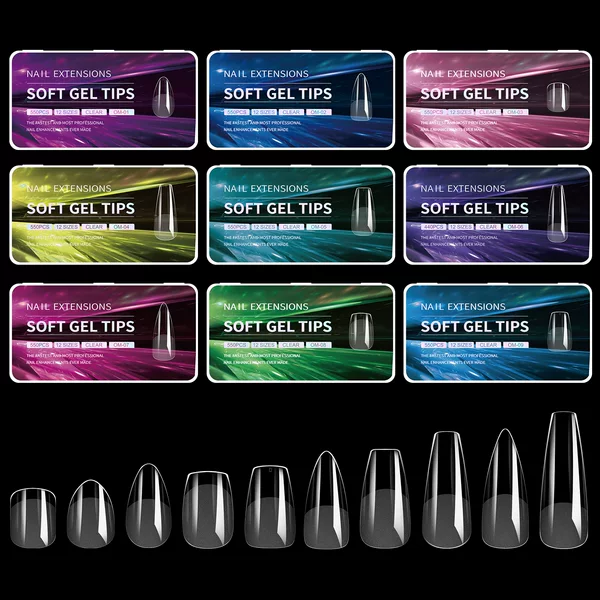Cross-border European and American porcelain white box nail art transparent semi-frosted ultra-thin extended seamless non-engraved thin fake finger wholesale