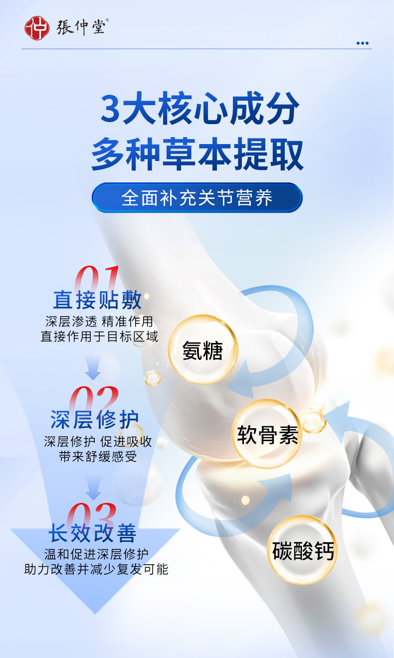 Li Shizhen Bio-Glucosamine Chondroitin Elastic Patch, Mugwort Penetrating Cartilage Patch, Glucosamine Nutritional Patch detail image