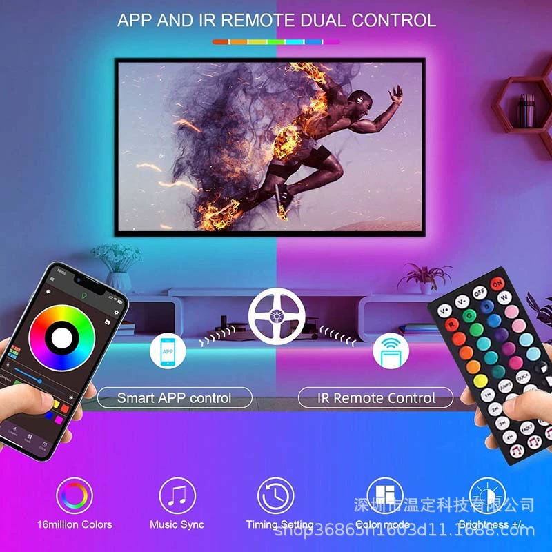 Светодиодная LED-лента, пульт управления, 5В, Bluetooth, 44 клавиши