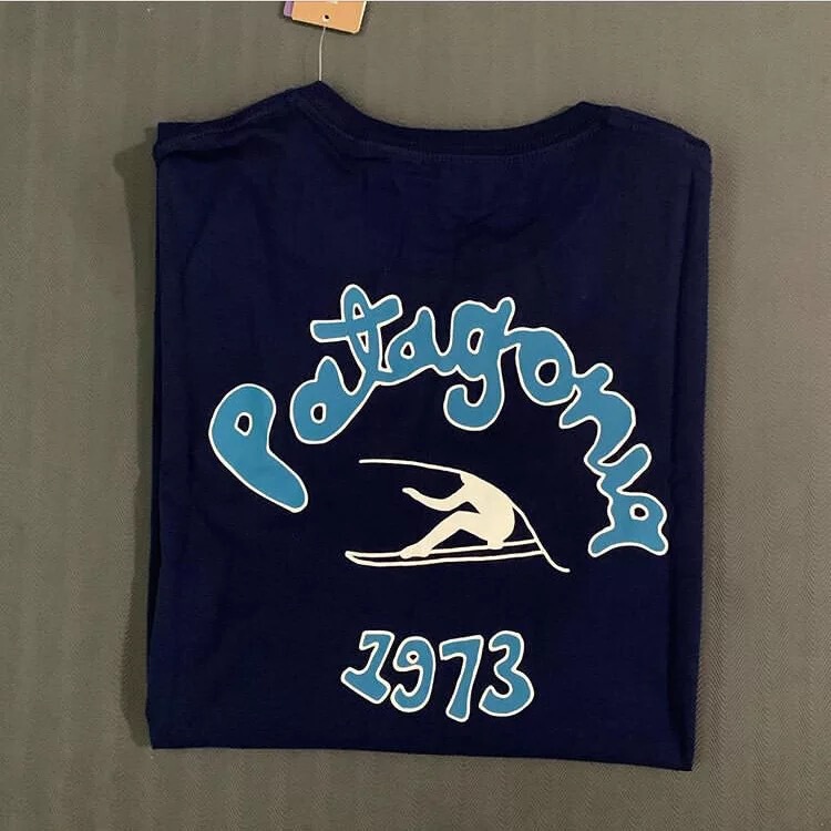 Cross-Border Outdoor Trendy Brand Pata Patagonia Loose Surf Cotton Couple Men's Short-Sleeved T-Shirt White