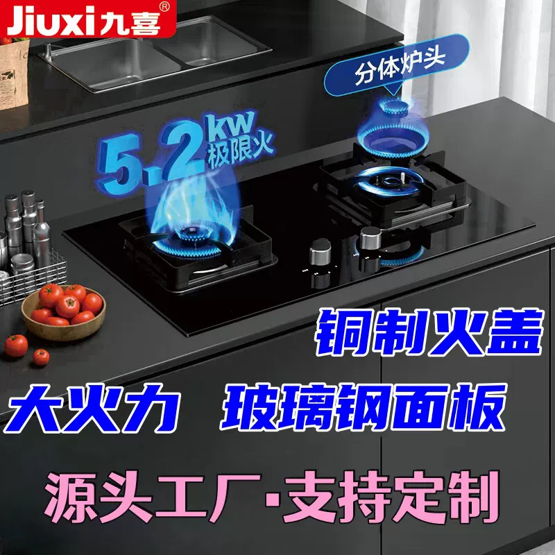 燃气灶双灶九腔鸳鸯灶煤气灶家用天然气液化气台式嵌入式两用灶具