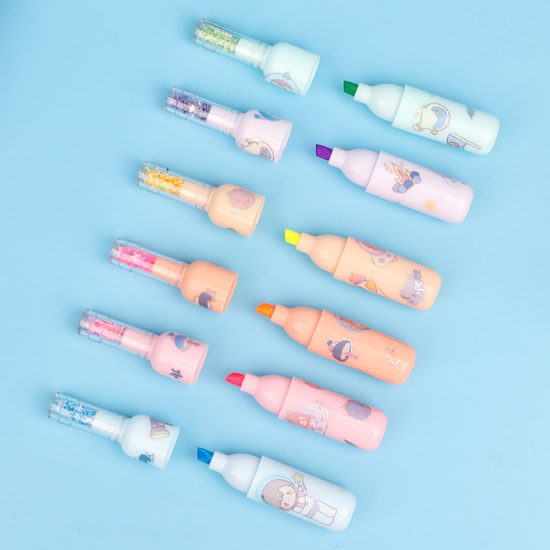 6080 botella de deriva rotulador estudiante diario pluma marcador lindo dibujos animados Etiqueta de dibujos animados botella de vino rotulador