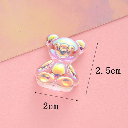 Electroplated bear creative resin diy jewelry accessories materials stationery mobile phone case accessories headwear necklace pendant