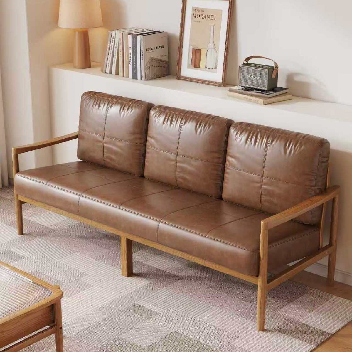 Silla de madera sólida sofá silla casera sala de estar casual sillón retrógrado sillón individual balcón sofá perezoso