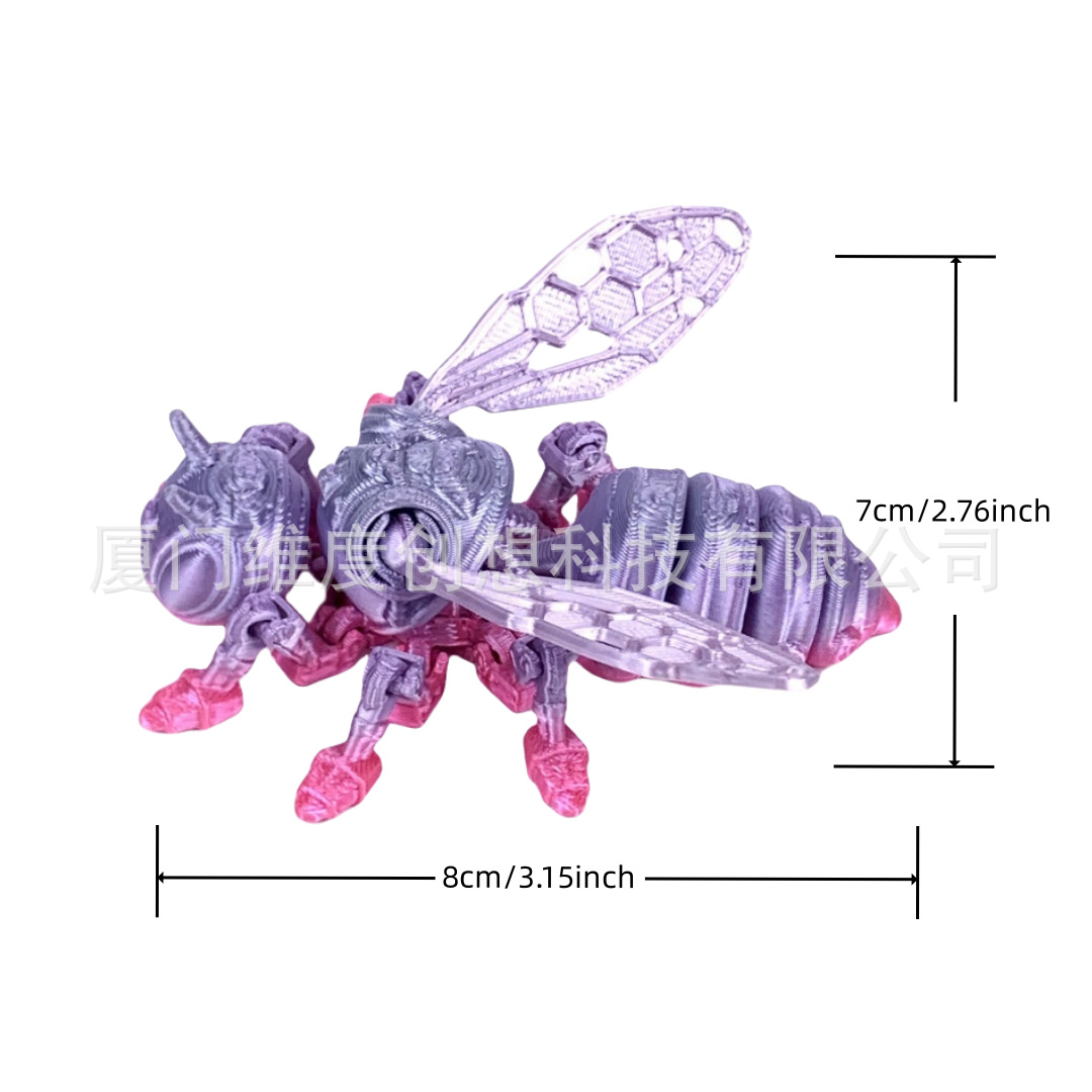 Juguetes de impresión 3D red todo el cuerpo articulaciones móviles mecánicas abejas descomprimir libremente oscilar juguetes decorativos creativos