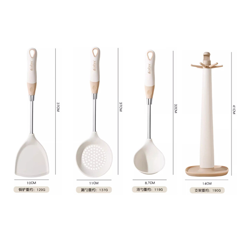 Paleta doméstica combinación de cucharas de cabello cocina set al por mayor cocina de silicona de grado alimenticio cocina resistente a altas temperaturas