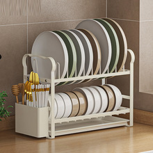 厨房置物架小型晾洗碗碟盘沥水架筷子插刀砧板架多层多功能收纳架