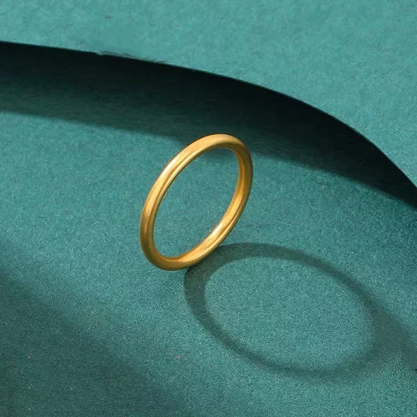 Ancient Fasa Gold Plain Ring Women's Fashionable Simple All-match Niche Design Ring Finger Ring Light Luxury Exquisite Jewelry
