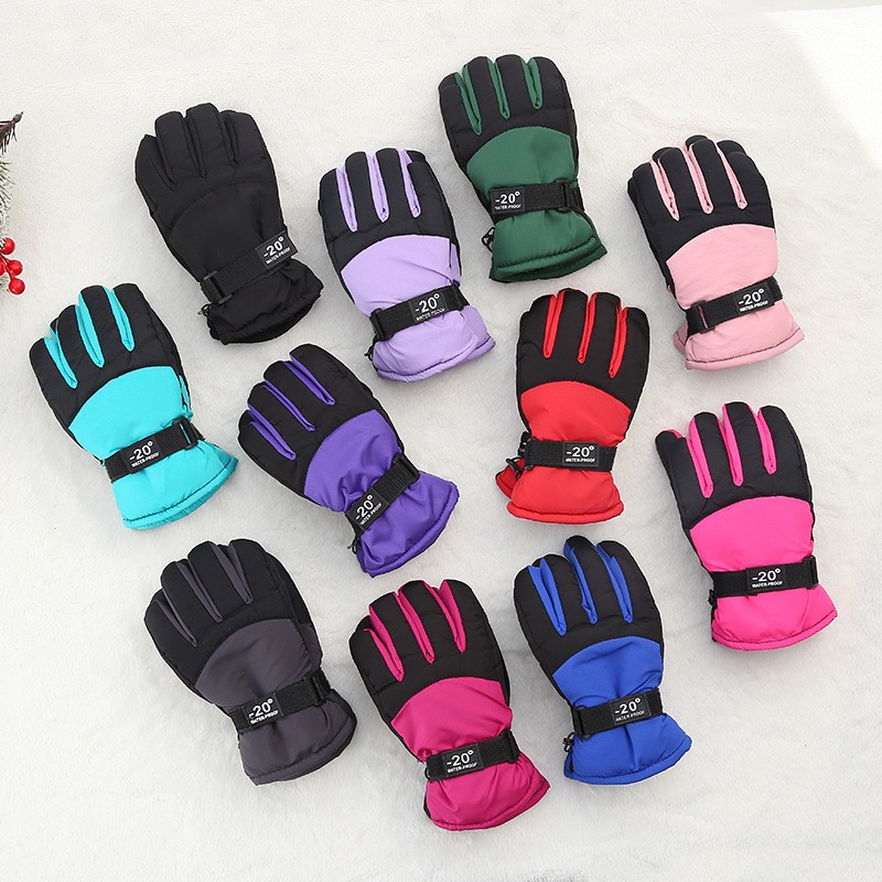 Guantes de esquí nuevos para niños, invierno, impermeables, antideslizantes, con dedos, gruesos, para deportes de invierno, ciclismo o montaña