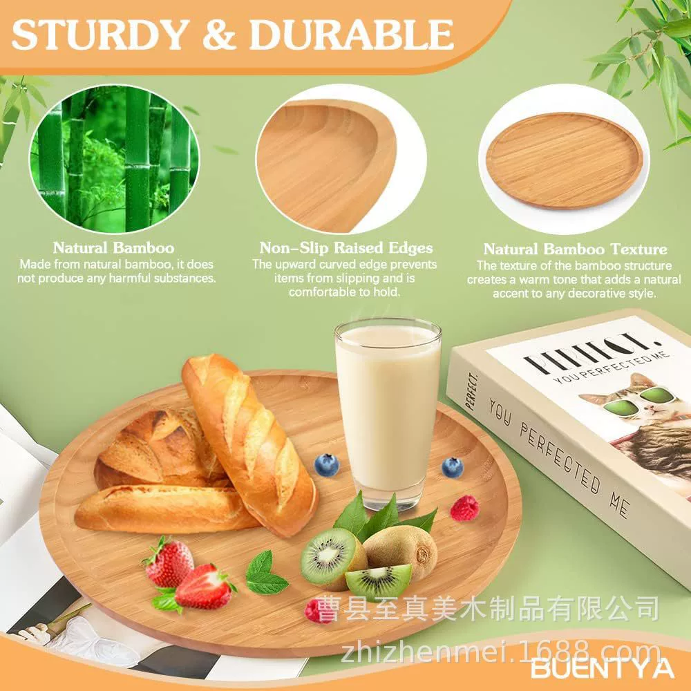 Деревянный поднос круглый сервировочный поднос из цельного дерева Чай Кофе еда украшение дома диаметр 30 см деревянный поднос