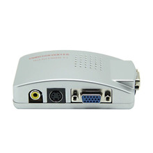 VGA to AV 1080P PC转TV转换器 电脑VGA转老电视AV接口高清适配器