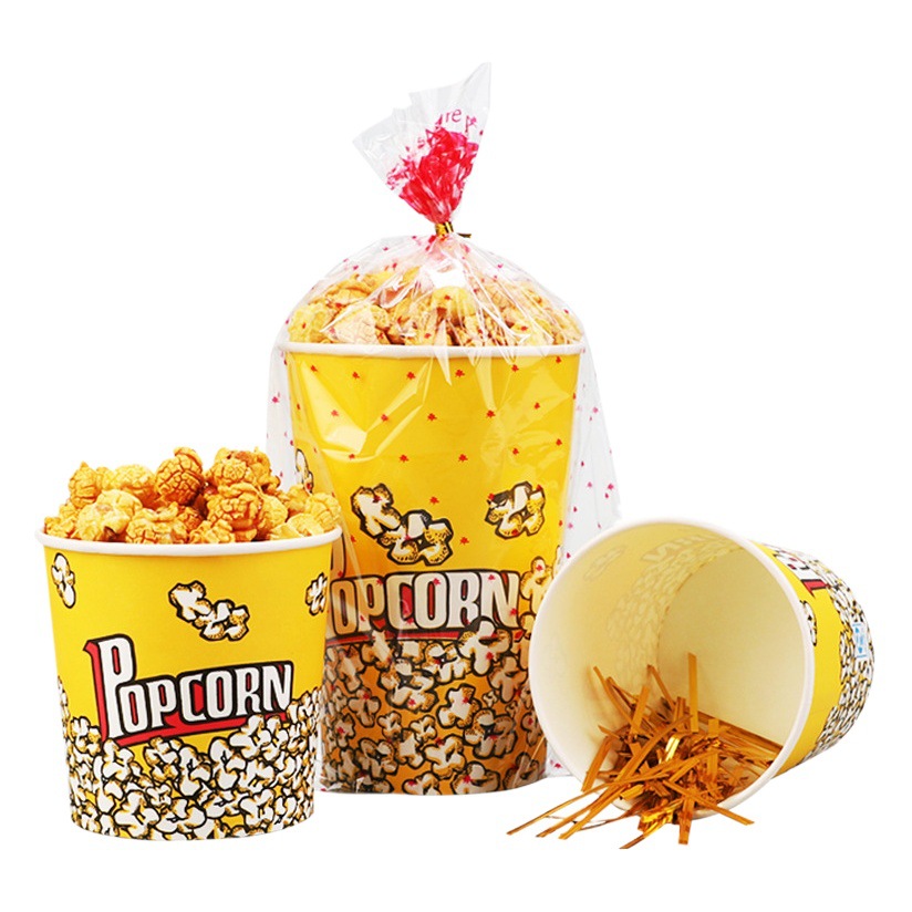 Cubo de palomitas de maíz Cubo de papel de palomitas desechables Cubo de embalaje bolsa de embalaje cine caja de cubo de papel especial se puede personalizar