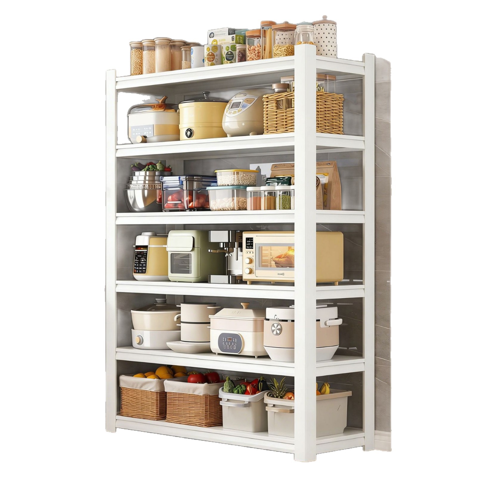 Estante de cocina estante de piso multicapa estante multifuncional hogar horno de microondas estante de almacenamiento estante de gabinete