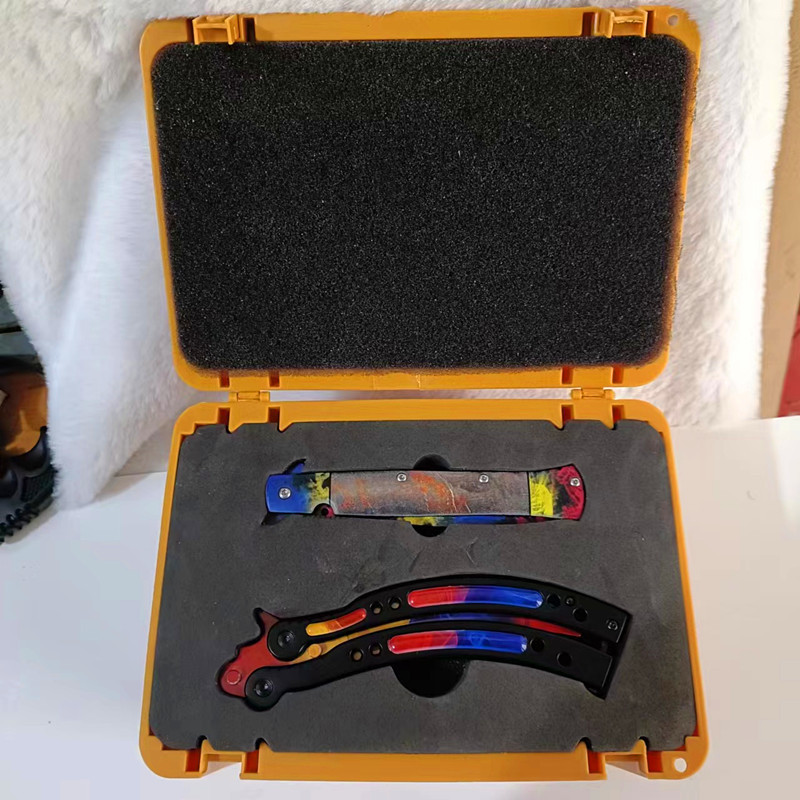 Navaja Mariposa de Entrenamiento de Acero Inoxidable Sin Filo para Principiantes y Juego CS image 36