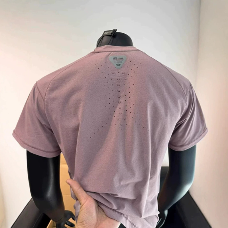 Dragon Scale Perforated Quick-Dry Short-Sleeve T-Shirt for Men, Summer Breathable Quick-Dry Functional Outdoor Fitness Training Basketball Top Trendy