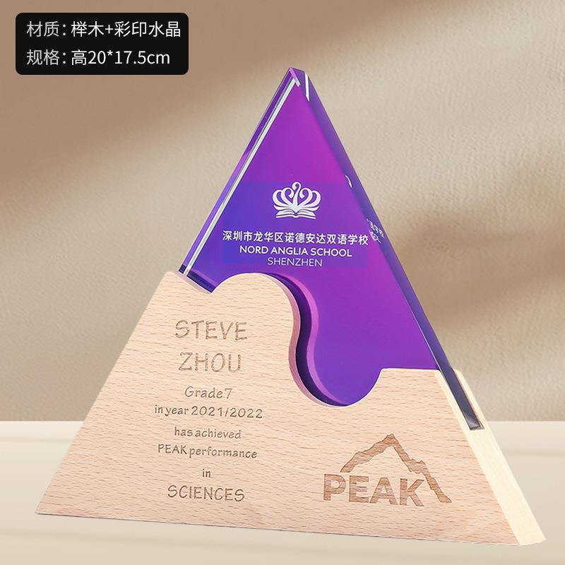 Trofeos de cristal coloridos personalizados metales de alta calidad creativos de resina de pentacos excelentes empleados medalla de grabación ordenada chapado en oro