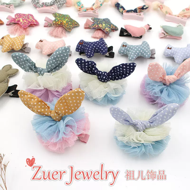 夏新款儿童蝴蝶结发夹 可爱宝宝发卡 婴儿包布边夹 韩版头饰批发