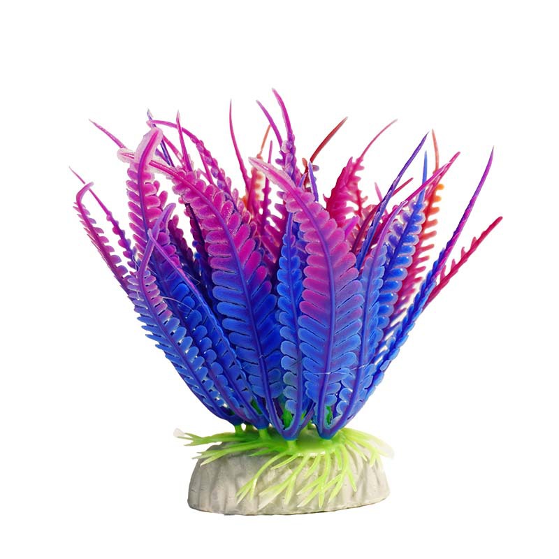 Simulación de ciempiés de hoja larga, plantas acuáticas, acuario decorativo, flores y plantas falsas, pecera al por mayor, acuario de plástico, paisajismo