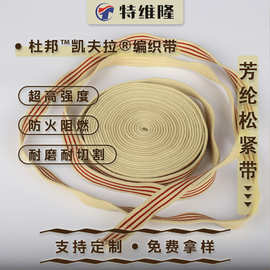 芳纶松紧带凯夫拉纤维耐磨耐割 捆绑带呼吸器网罩 可调节松紧织带
