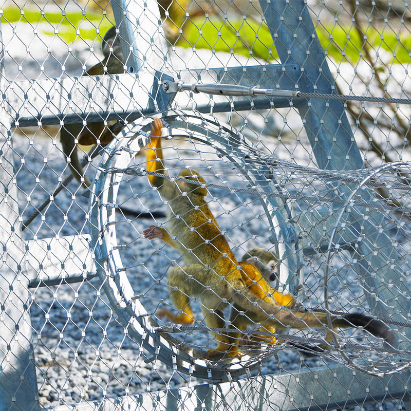 不锈钢绳网304柔性钢丝绳网学校高空防坠网鸟语林楼梯阳台防护网