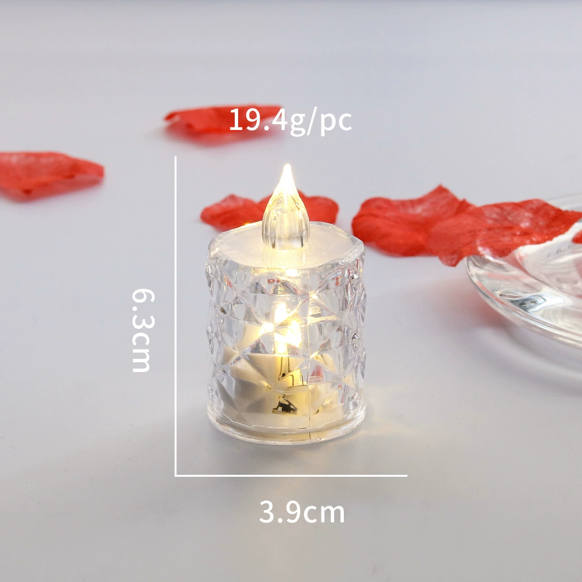Transparent LED projector table lamp, electronic night light, battery‑powered (3×AG13), multiple styles