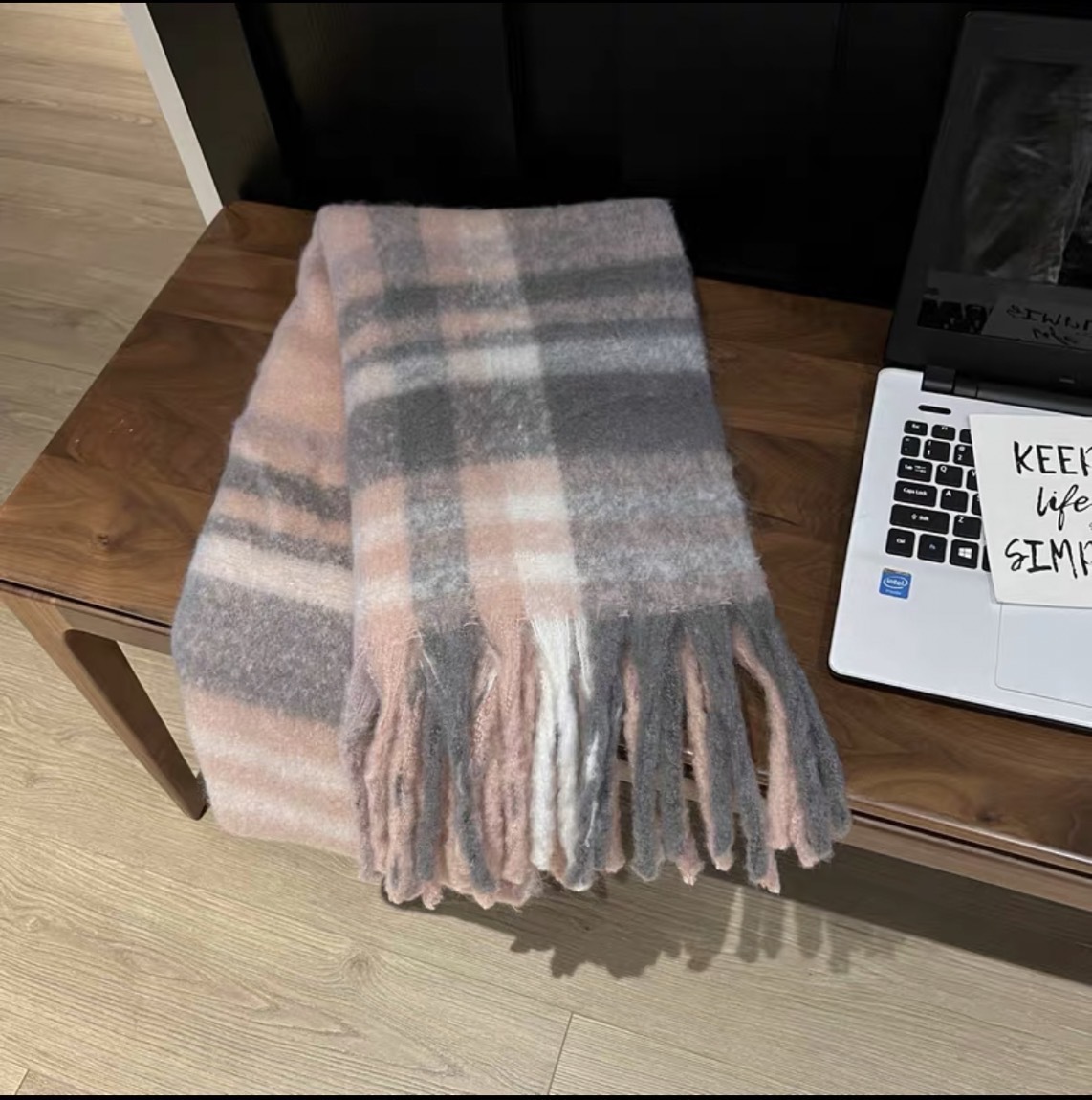 Maillard i mitation cashmere plaid per donna, versatile in inverno, sciarpa coreana di alta qualità, spessa e calda_voghion.com