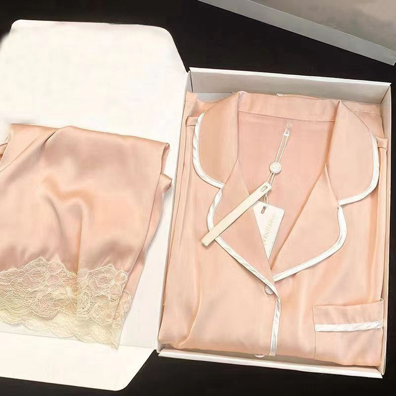 新しいパジャマの女性の夏の氷の薄い半袖ins風の高級感は女性の部屋の服のスーツを着ることができます。|undefined