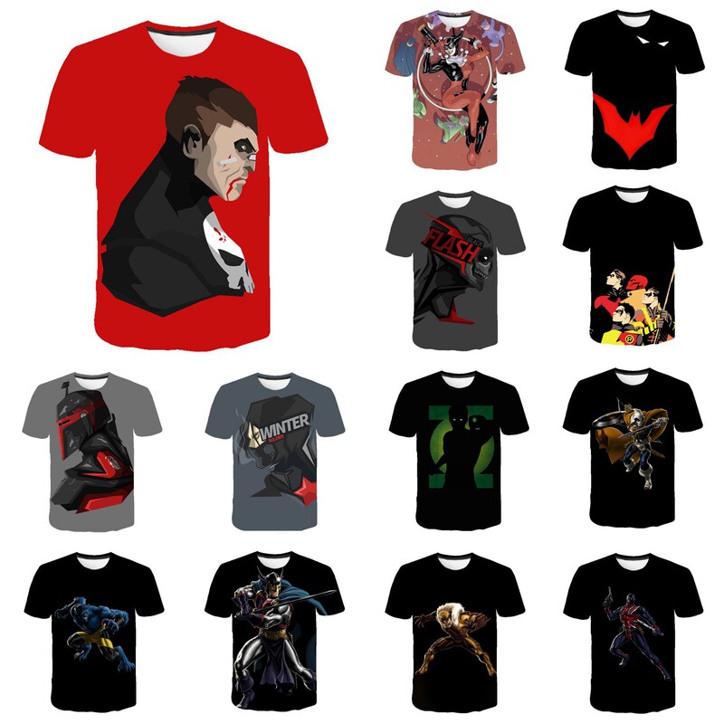 New American Animation Harley Quinn Avengers Around 3D Digital Printing Summer Casual Short-sleeved T-shirt