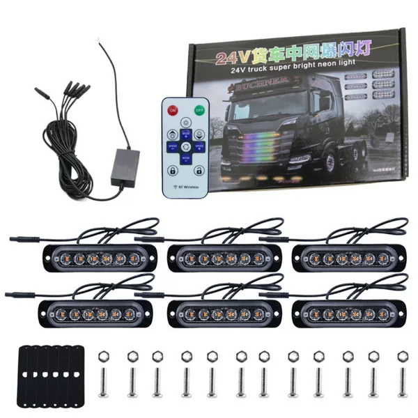 China Net Flash 12V-36V Truck China Net Highlight LED Remote Control Small Yellow Light Truck General China Net