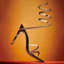 RC凉鞋外贸水钻蛇形缠绕细跟凉鞋法式黑色金色水晶鞋仙女高跟鞋