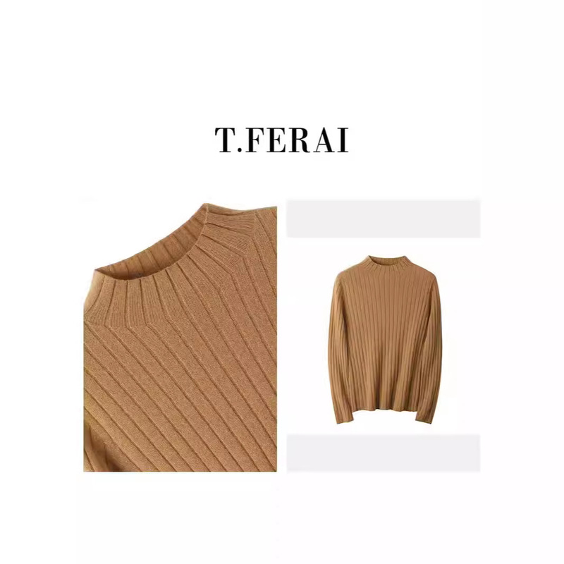 2025 Autumn and Winter New 100 Cashmere Women's Commuting Easiest for Match Temperament Fashion Sweater Long Sleeve Pullover Top