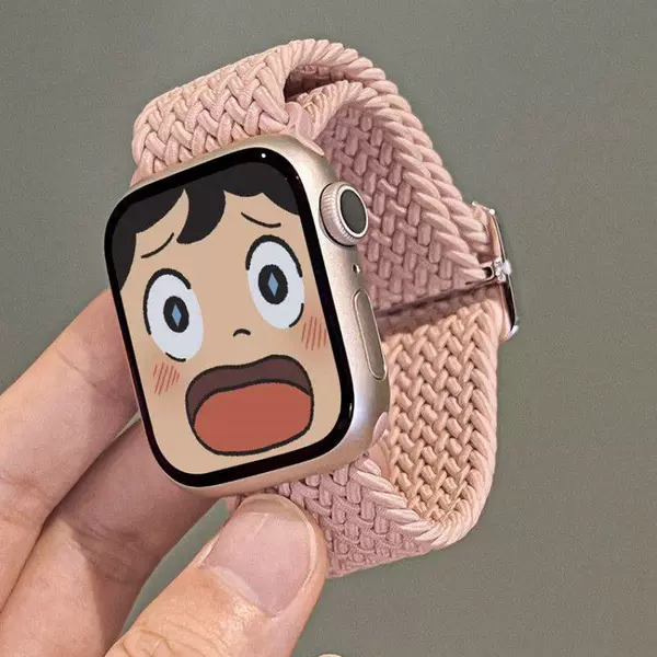New weaving sliding buckle [Pink sand+white soft shell] -45mm (8th generation S8/7th generation S7) universal